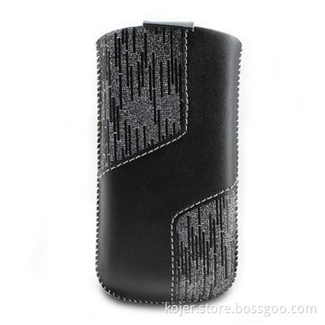 Leather Case for iPhone 4 with Retractable Pull-tab and Fine Workmanship in Sewing